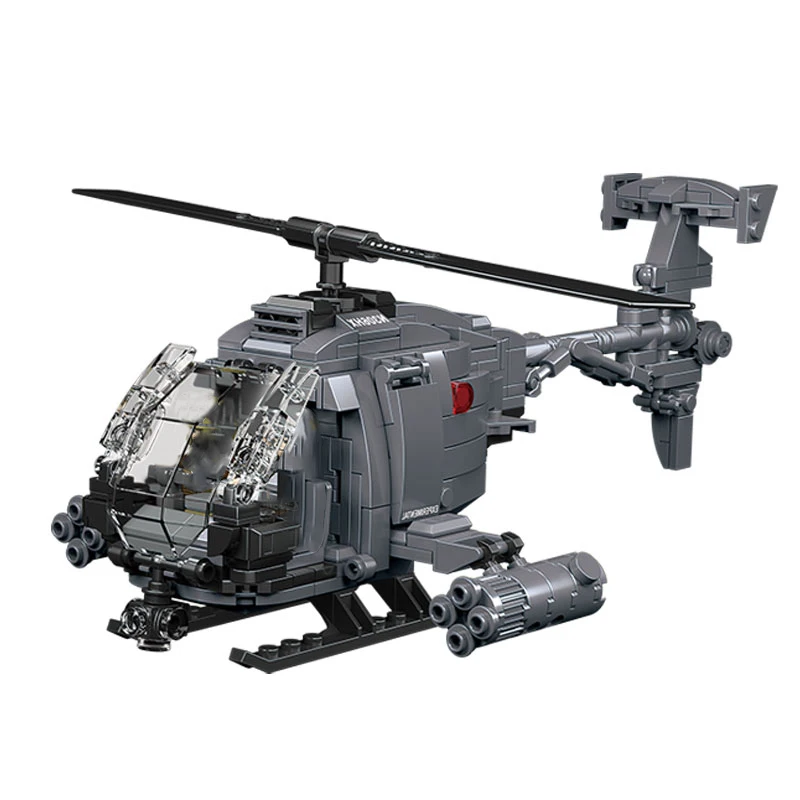 Hand Plane Block - Diy Military AH-6i Helicopter Fighter Model